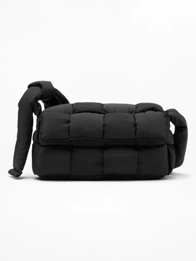 Athleta Woven Square Puff Crossbody In Black