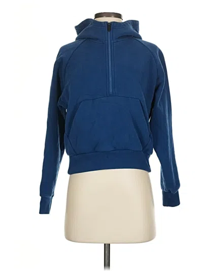 Pre-owned Athleta Zip Up Hoodie In Blue
