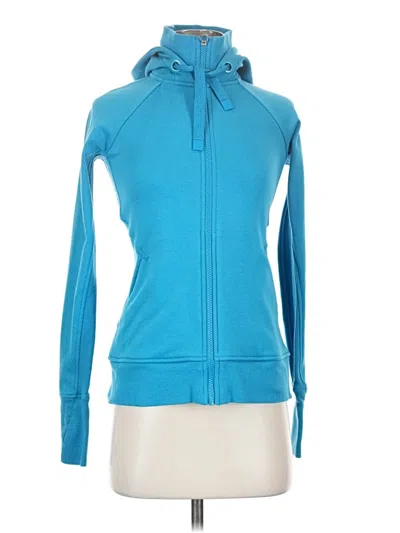 Pre-owned Athleta Zip Up Hoodie In Blue