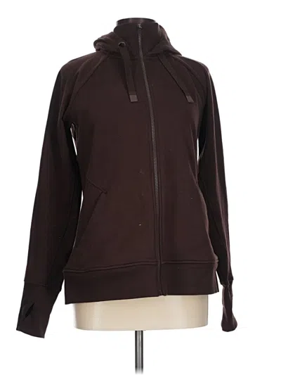 Pre-owned Athleta Zip Up Hoodie In Brown