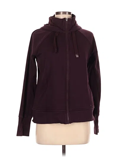 Pre-owned Athleta Zip Up Hoodie In Burgundy