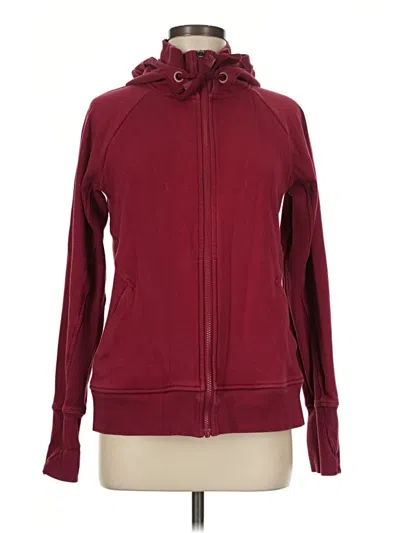 Pre-owned Athleta Zip Up Hoodie In Burgundy