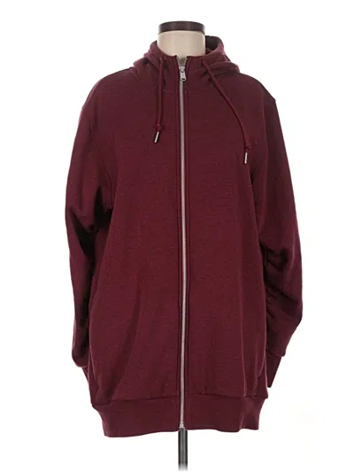 Pre-owned Athleta Zip Up Hoodie In Burgundy