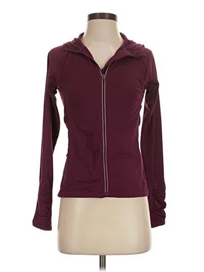 Pre-owned Athleta Zip Up Hoodie In Burgundy