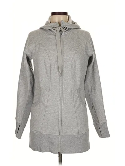 Pre-owned Athleta Zip Up Hoodie In Gray