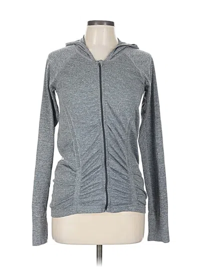 Pre-owned Athleta Zip Up Hoodie In Gray