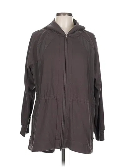 Pre-owned Athleta Zip Up Hoodie In Gray