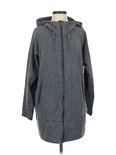 Pre-owned Athleta Zip Up Hoodie In Gray