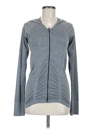Pre-owned Athleta Zip Up Hoodie In Gray