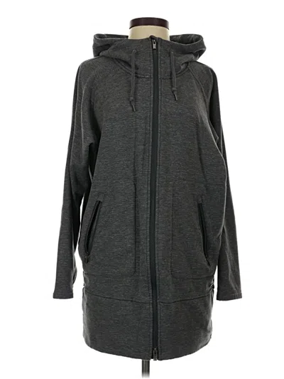 Pre-owned Athleta Zip Up Hoodie In Gray