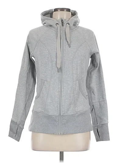 Pre-owned Athleta Zip Up Hoodie In Gray