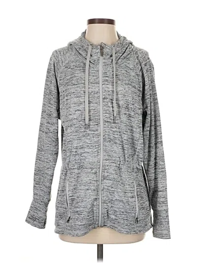 Pre-owned Athleta Zip Up Hoodie In Gray