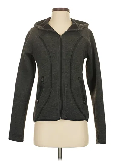 Pre-owned Athleta Zip Up Hoodie In Gray