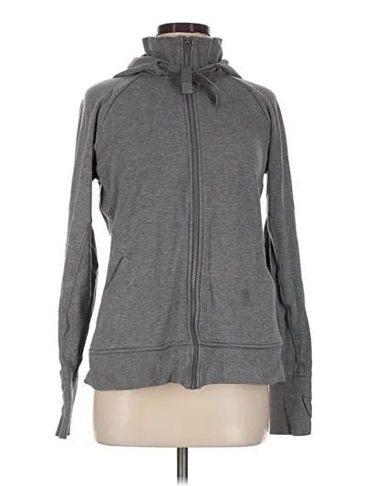 Pre-owned Athleta Zip Up Hoodie In Gray