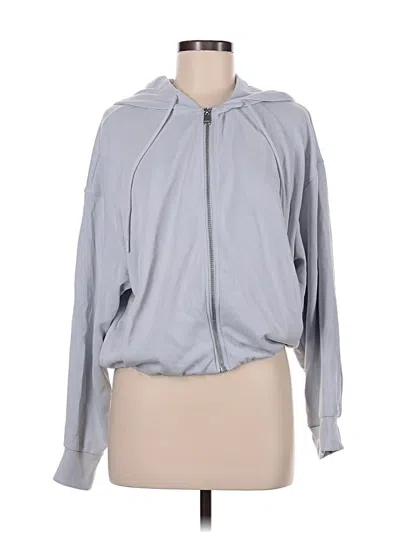 Pre-owned Athleta Zip Up Hoodie In Gray