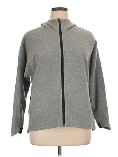 Pre-owned Athleta Zip Up Hoodie In Gray