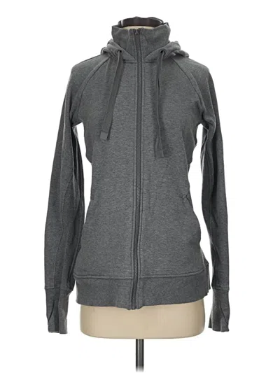 Pre-owned Athleta Zip Up Hoodie In Gray