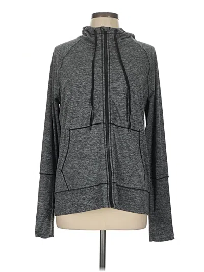 Pre-owned Athleta Zip Up Hoodie In Gray
