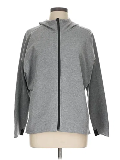 Pre-owned Athleta Zip Up Hoodie In Gray