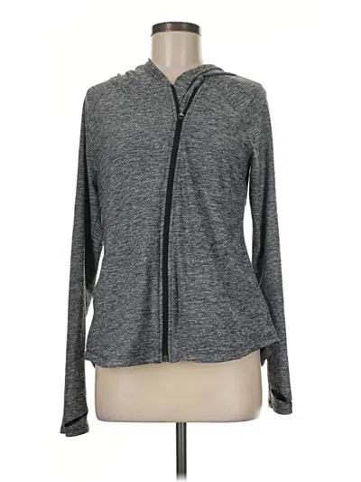 Pre-owned Athleta Zip Up Hoodie In Gray