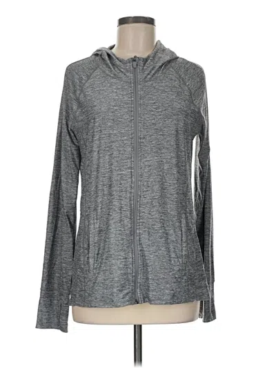 Pre-owned Athleta Zip Up Hoodie In Gray