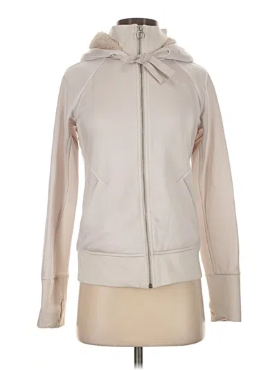 Pre-owned Athleta Zip Up Hoodie In Ivory