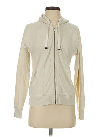 Pre-owned Athleta Zip Up Hoodie In Ivory
