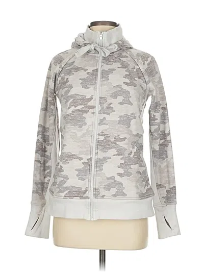 Pre-owned Athleta Zip Up Hoodie In Silver