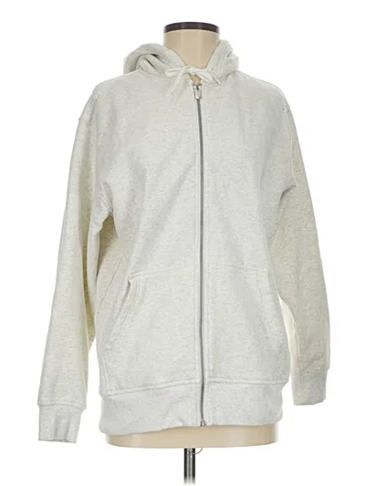 Pre-owned Athleta Zip Up Hoodie In Silver