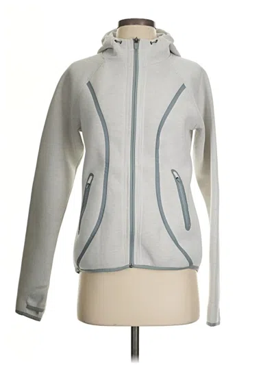 Pre-owned Athleta Zip Up Hoodie In Silver