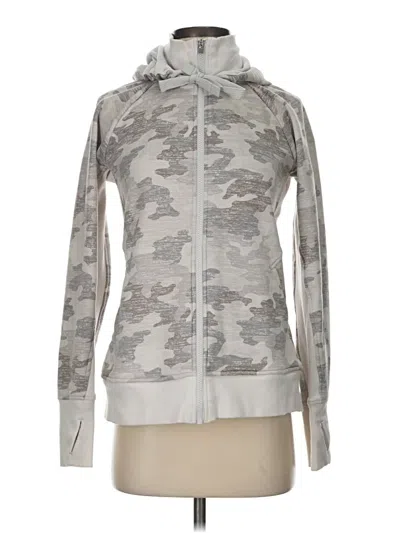 Pre-owned Athleta Zip Up Hoodie In Silver