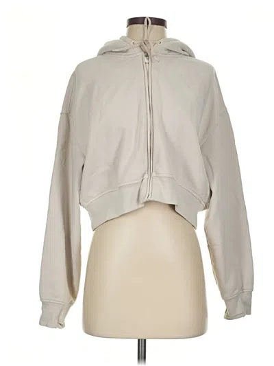 Pre-owned Athleta Zip Up Hoodie In Silver