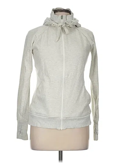 Pre-owned Athleta Zip Up Hoodie In Silver