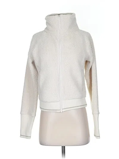 Pre-owned Athleta Zip Up Hoodie In White