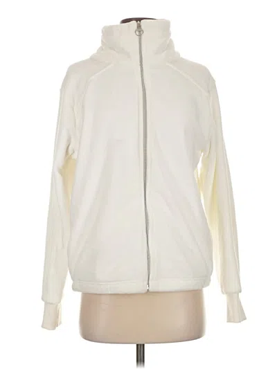 Pre-owned Athleta Zip Up Hoodie In White