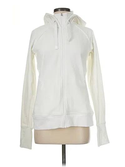 Pre-owned Athleta Zip Up Hoodie In White