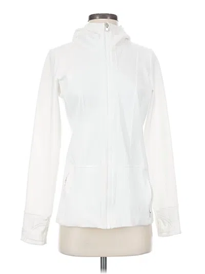 Pre-owned Athleta Zip Up Hoodie In White
