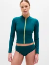 Athleta Zip-front Rashguard In Green