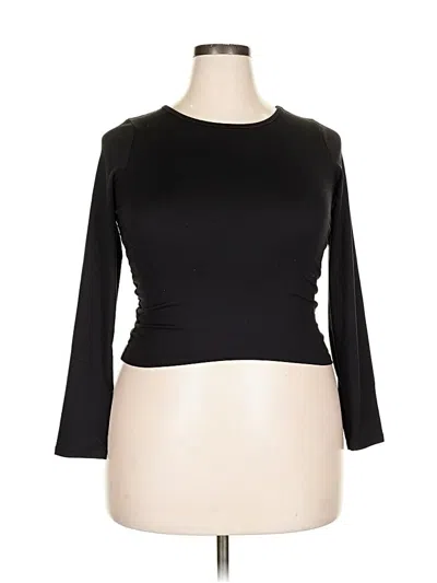 Pre-owned Athletic Works 3/4 Sleeve T-shirt In Black