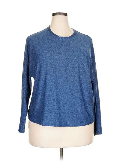 Pre-owned Athletic Works 3/4 Sleeve T-shirt In Blue