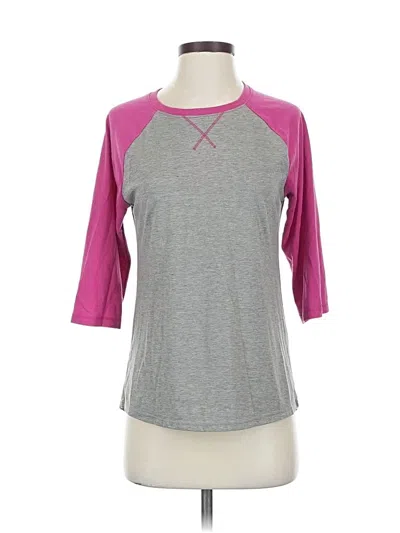 Pre-owned Athletic Works 3/4 Sleeve T-shirt In Gray