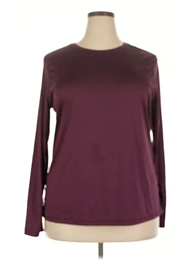 Pre-owned Athletic Works 3/4 Sleeve T-shirt In Burgundy
