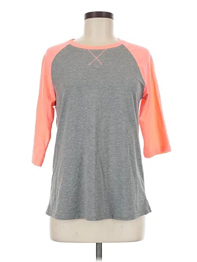 Pre-owned Athletic Works 3/4 Sleeve T-shirt In Gray