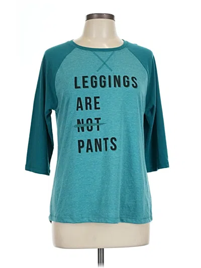 Pre-owned Athletic Works 3/4 Sleeve T-shirt In Teal