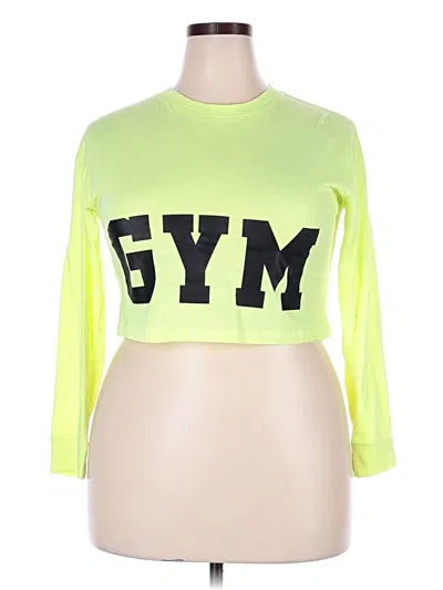 Pre-owned Athletic Works 3/4 Sleeve T-shirt In Yellow