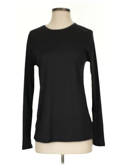 Pre-owned Athletic Works Long Sleeve Top Black Crew Neck Tops