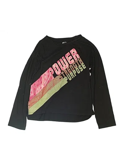 Pre-owned Athletic Works Kids' Long Sleeve Top Black Crew Neck Tops