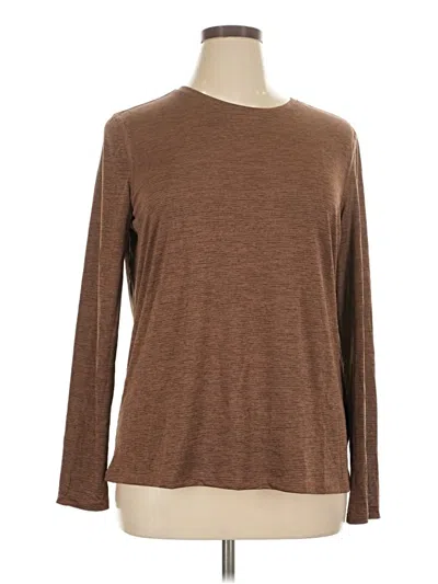 Pre-owned Athletic Works Long Sleeve T-shirt In Brown
