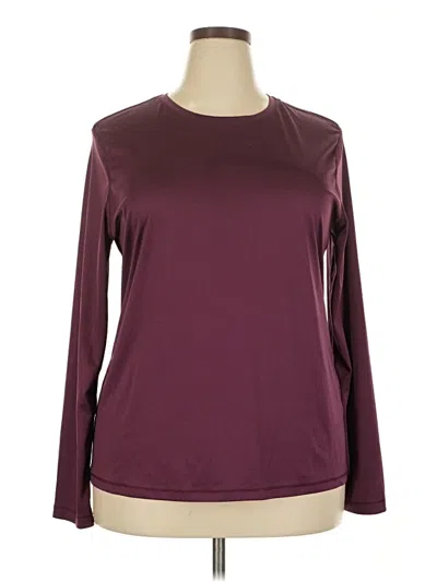 Pre-owned Athletic Works Long Sleeve T-shirt In Burgundy