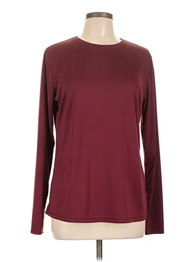 Pre-owned Athletic Works Long Sleeve T-shirt In Burgundy